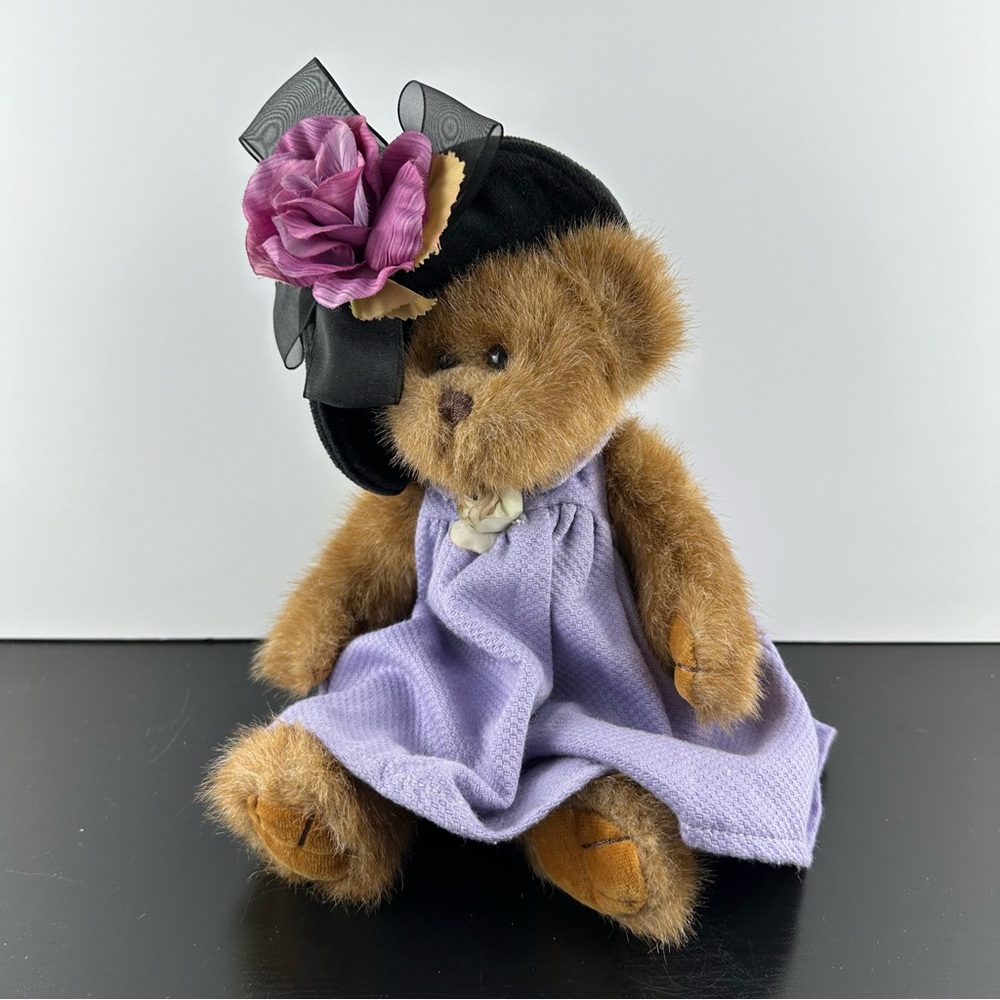 Bearington Bears Sophie Purple Dress Black Hat Item 1306 Retired Teddy Bear 14”